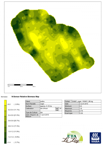 Cartographie d'épandage modulé d'azote